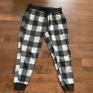 plaid fleece sweatpants